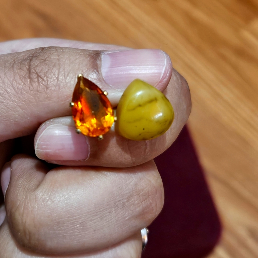 Vintage mismatched stone earrings